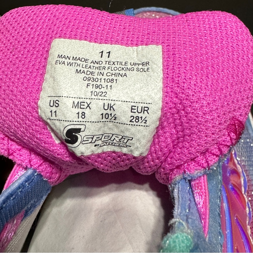 Skechers Kids' Sneakers - Blue and Pink size 11 #010 - Picture 7 of 7